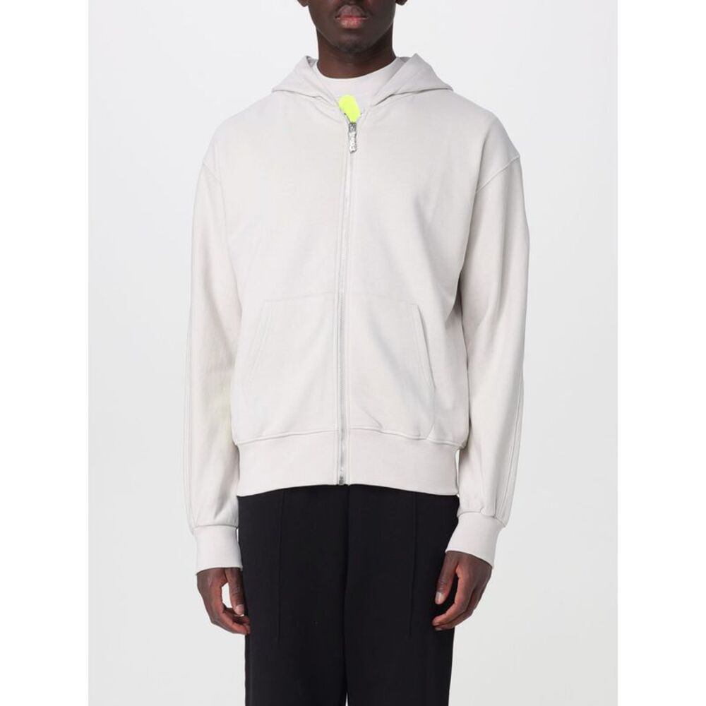 Disclaimer Men Disclaimer Zip-Up Cotton Hoodie With Printed Logo